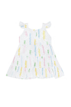 Girls Spirals Print Pima Cotton Ruffle Dress