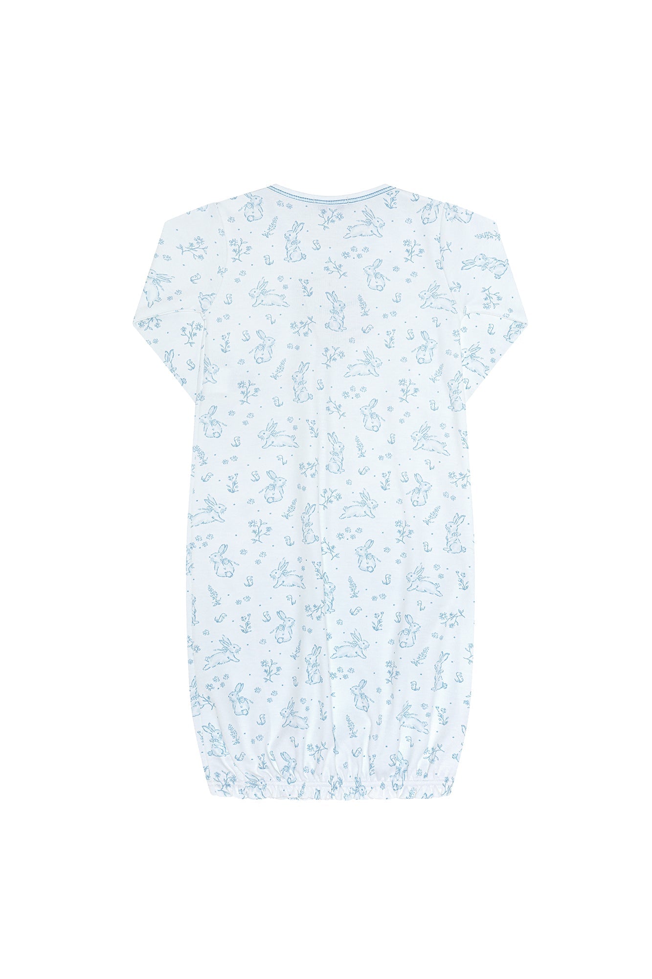 Baby Boy Blue Bunny Toile Pima Cotton Gown