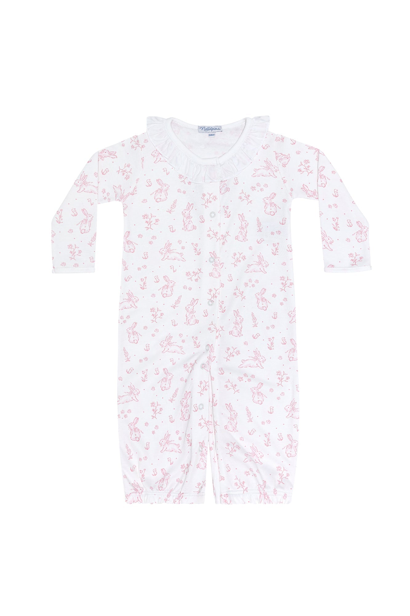 Pink Bunny Toile Pima Cotton Converter Gown