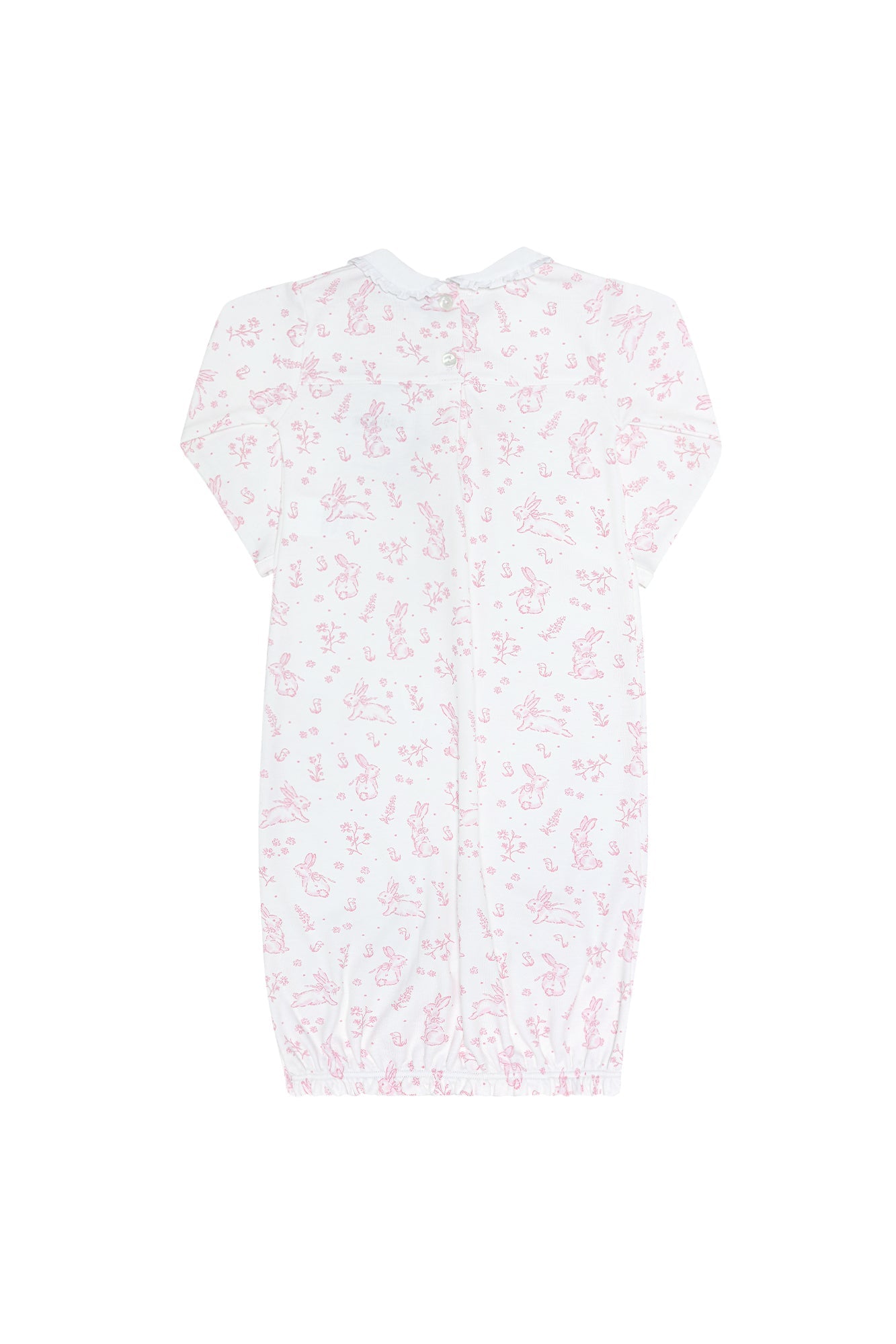 Baby Girl Pink Bunny Toile Pima Cotton Gown
