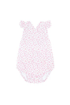 Baby Girl Pink Cheetah Print Ruffle  Pima Cotton Bubble