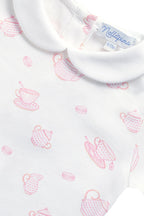 Petite Tea Time Print Romper long sleeve