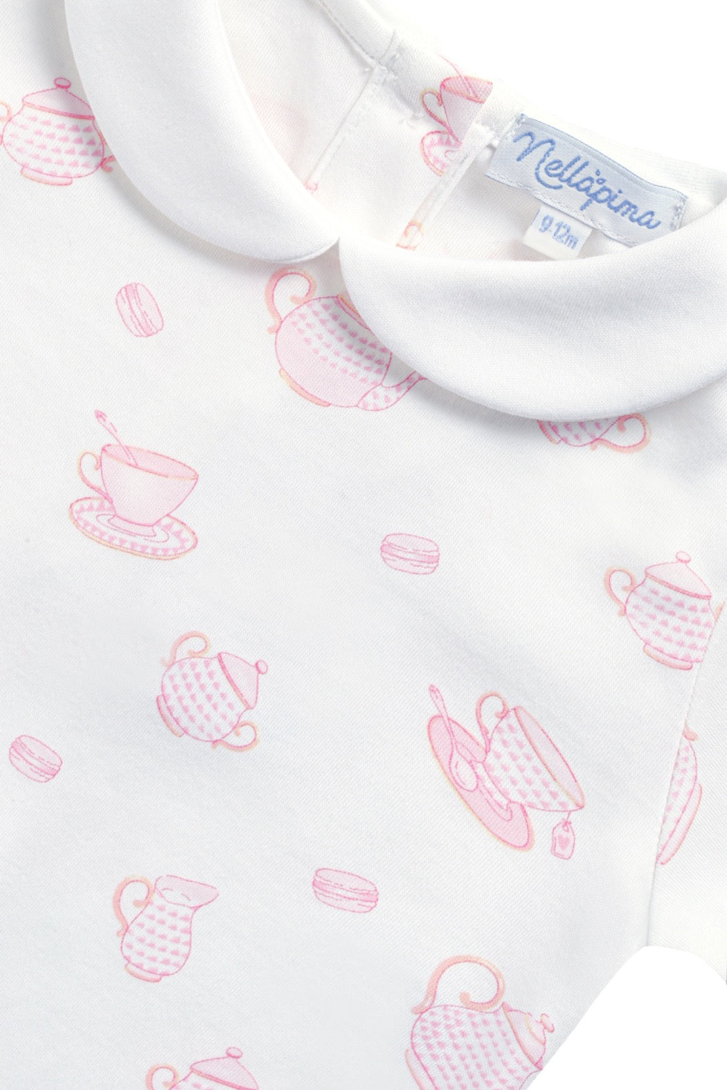 Petite Tea Time Print Romper long sleeve