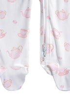 Petite Tea Time Zipper Footie