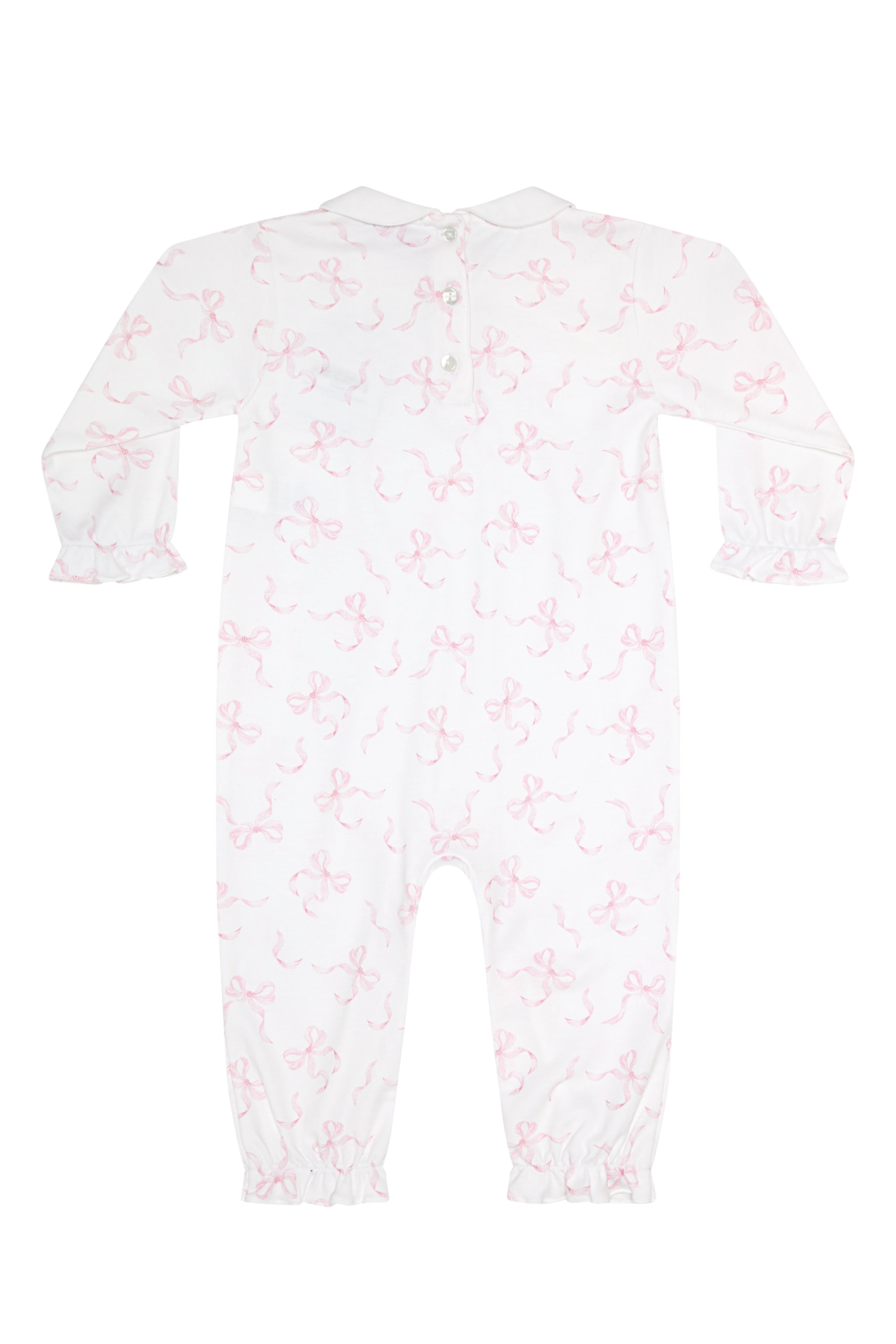 Charming Bows Print Romper long sleeve