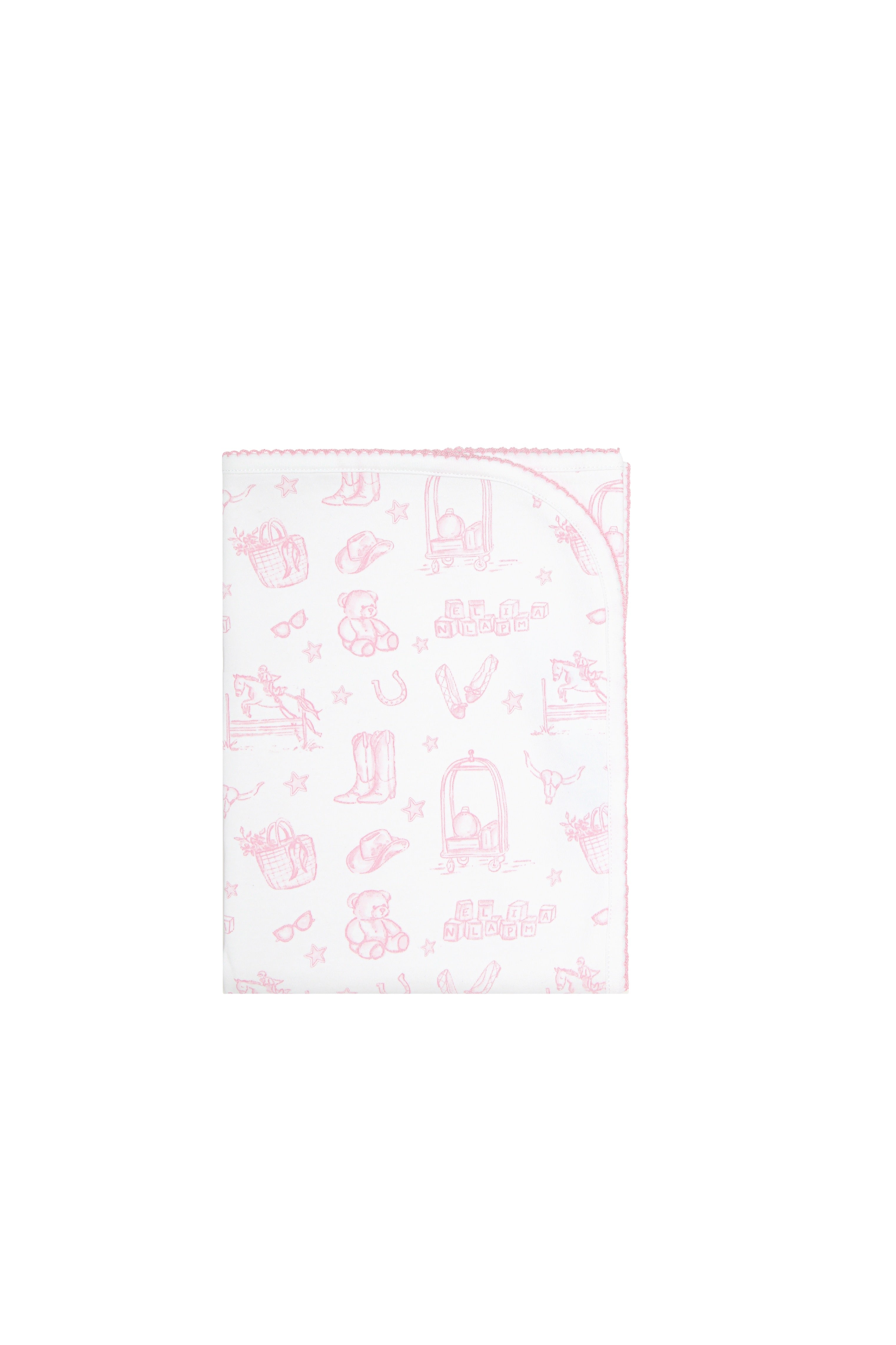 Pink Lone Star Toile Blanket