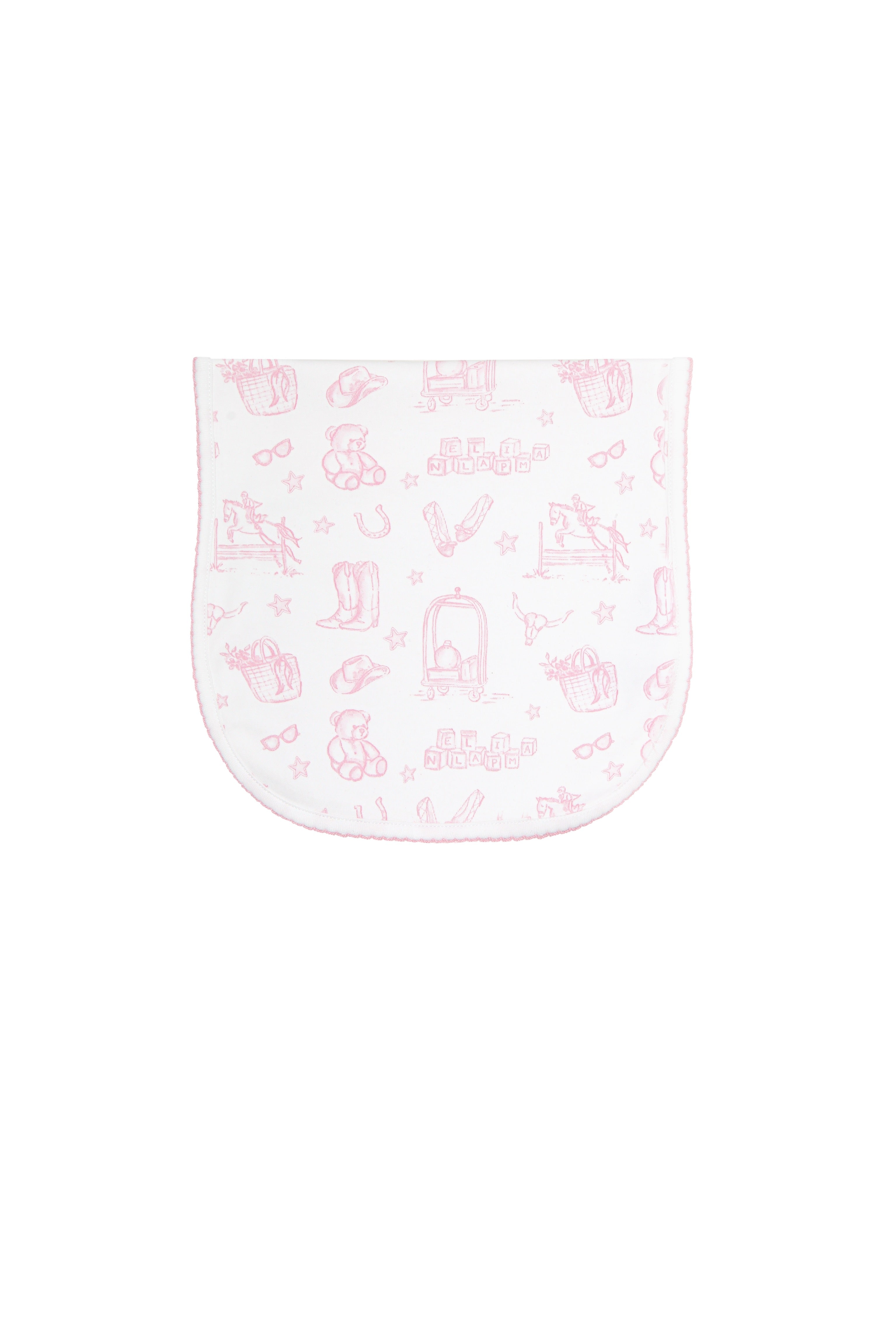 Pink Lone Star Toile Burp Cloth