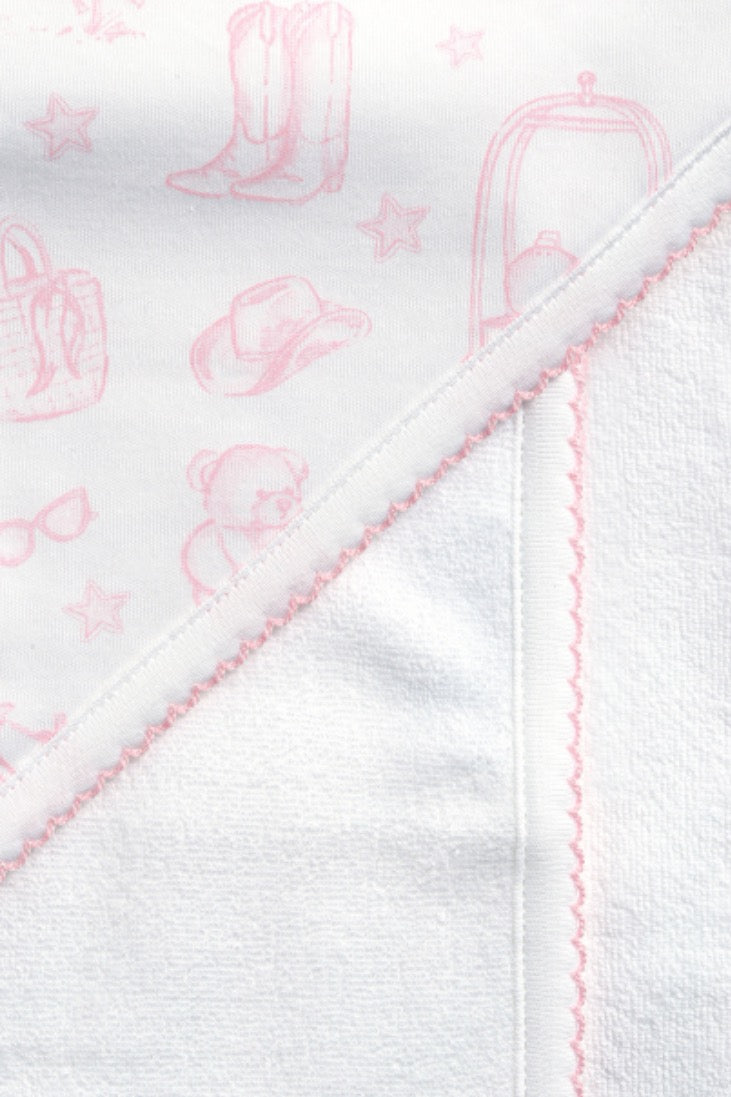 Pink Lone Star Toile Towel