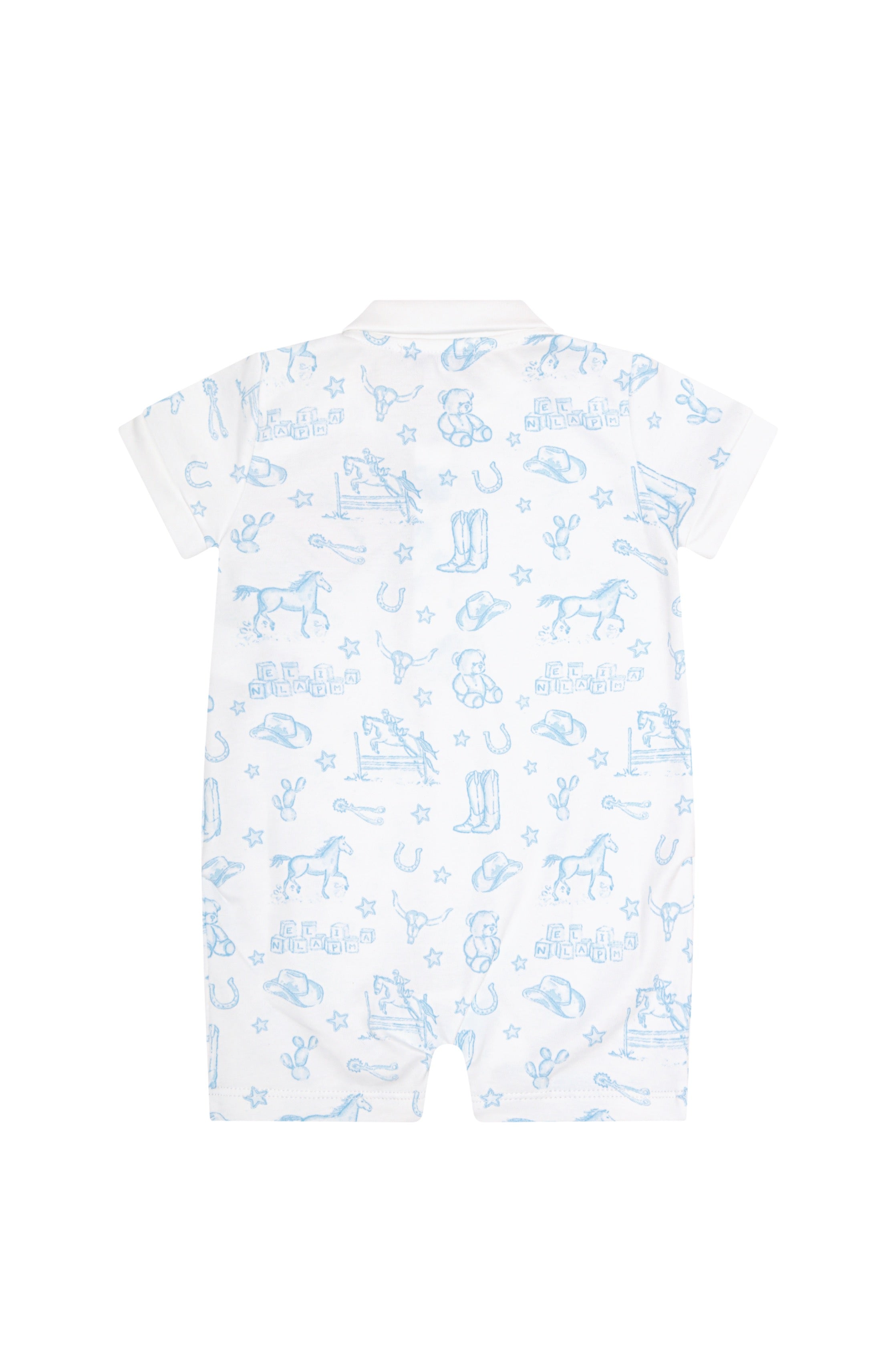Blue Lone Star Toile Romper