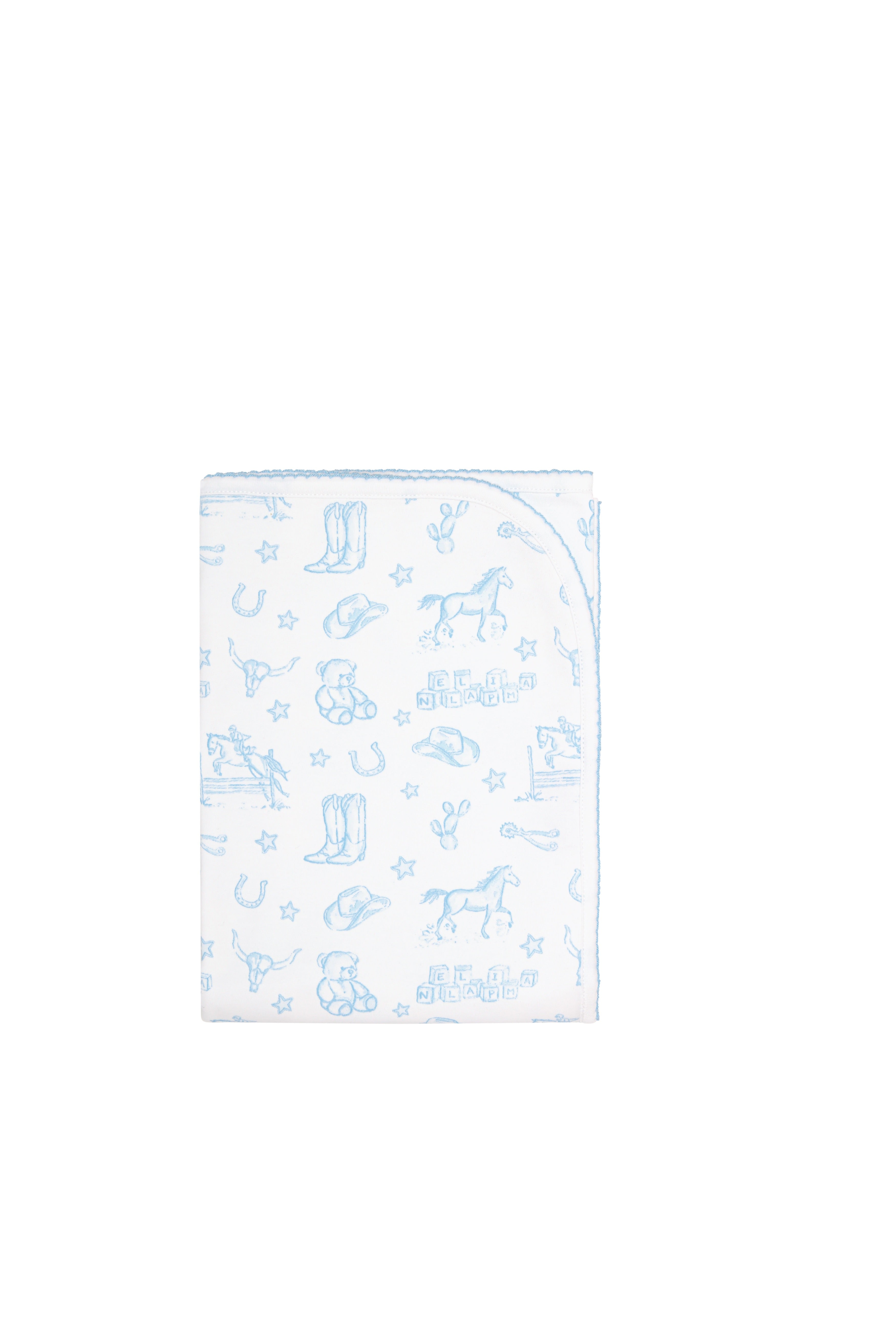 Blue Lone Star Toile Blanket
