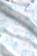 Blue Lone Star Toile Blanket