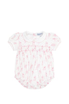 Pink Puppy Love Print Smocked Bubble