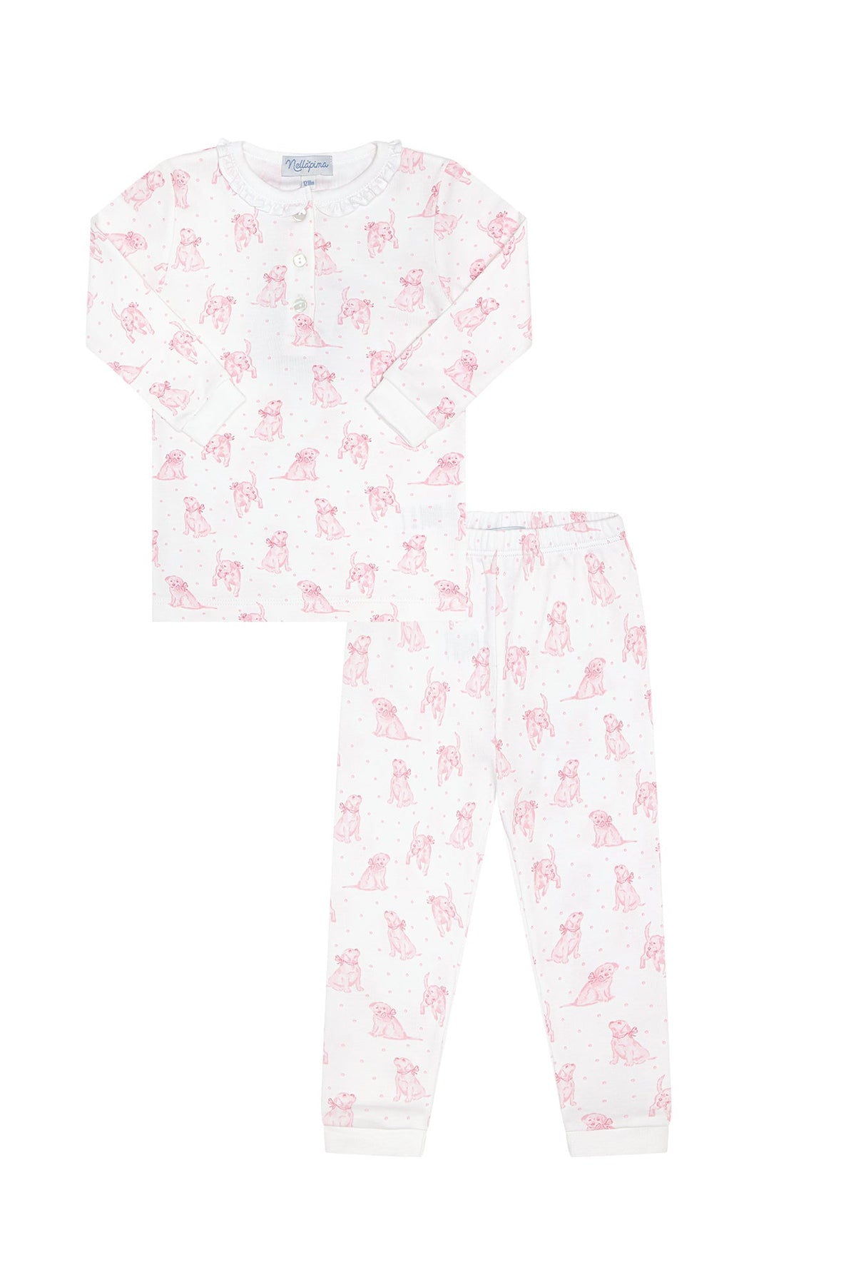 Pink Puppy Love Print Pajamas