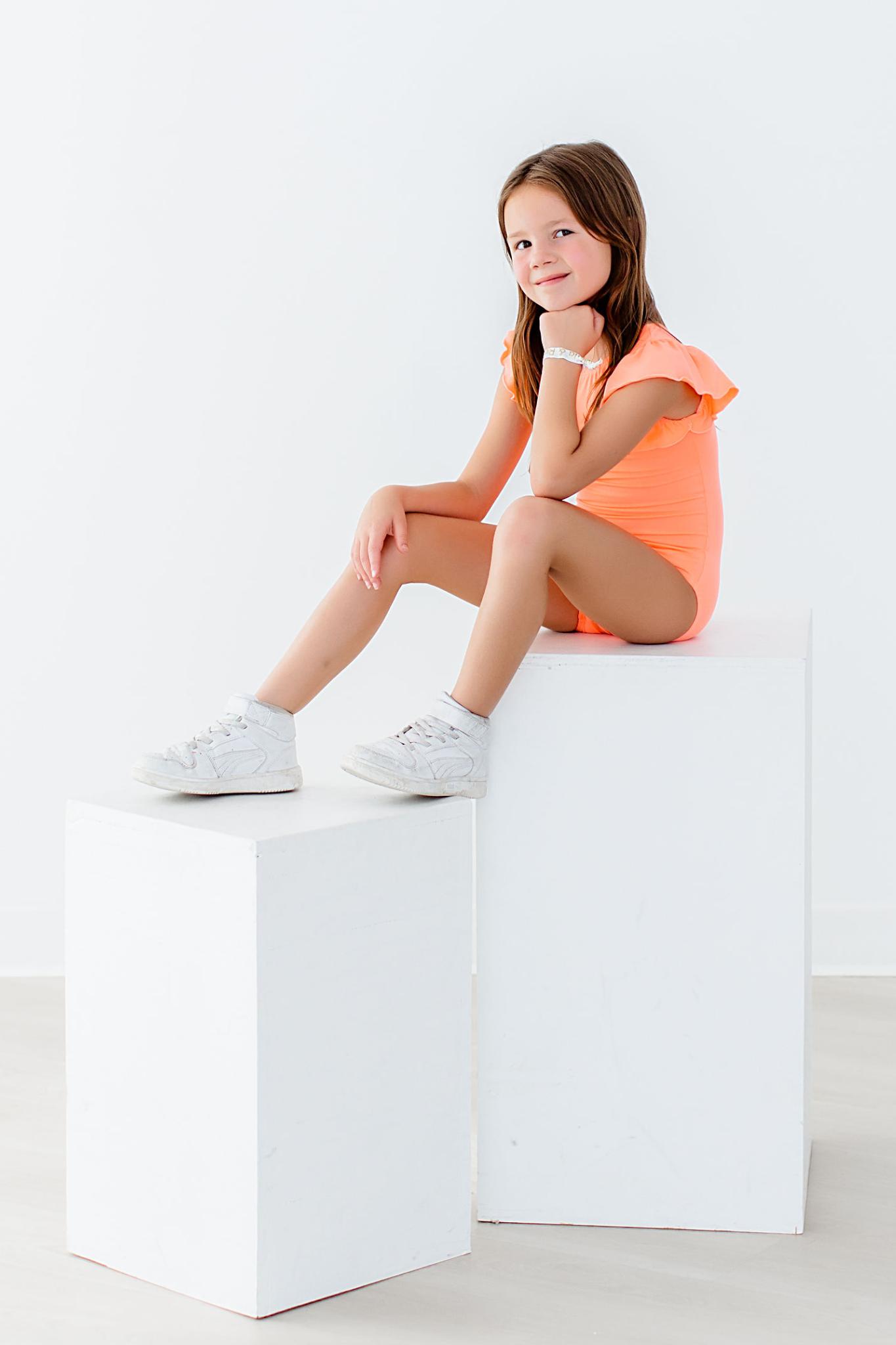 Short Sleeve Flutter Sleeve Leotard