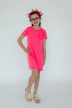 Neon Pink T-Shirt Dress