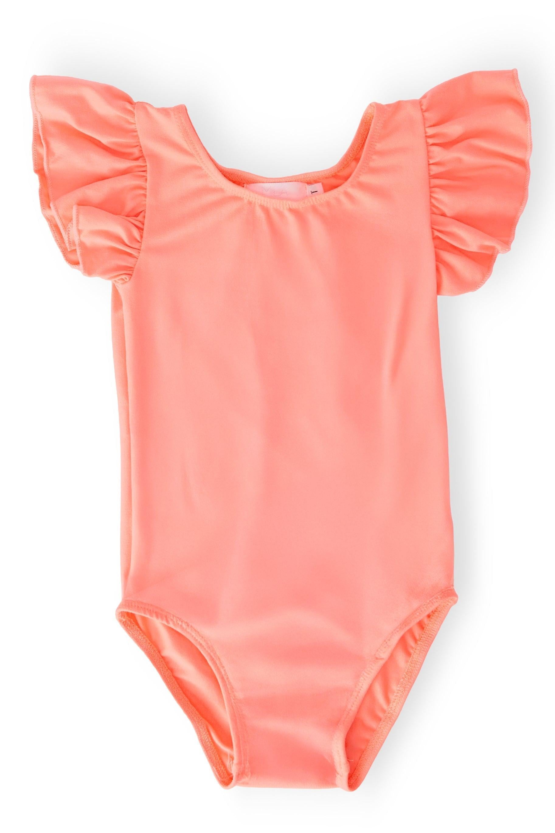 Short Sleeve Flutter Sleeve Leotard