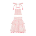 Noelle Girl's Smock Top and Maxi Skirt Set Pink Feather