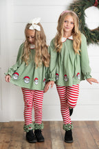 Green Candy Cane Stripe Santa Pant Set