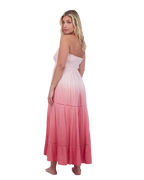 Fati Women's Strapless Maxi Dress Rose Ombre