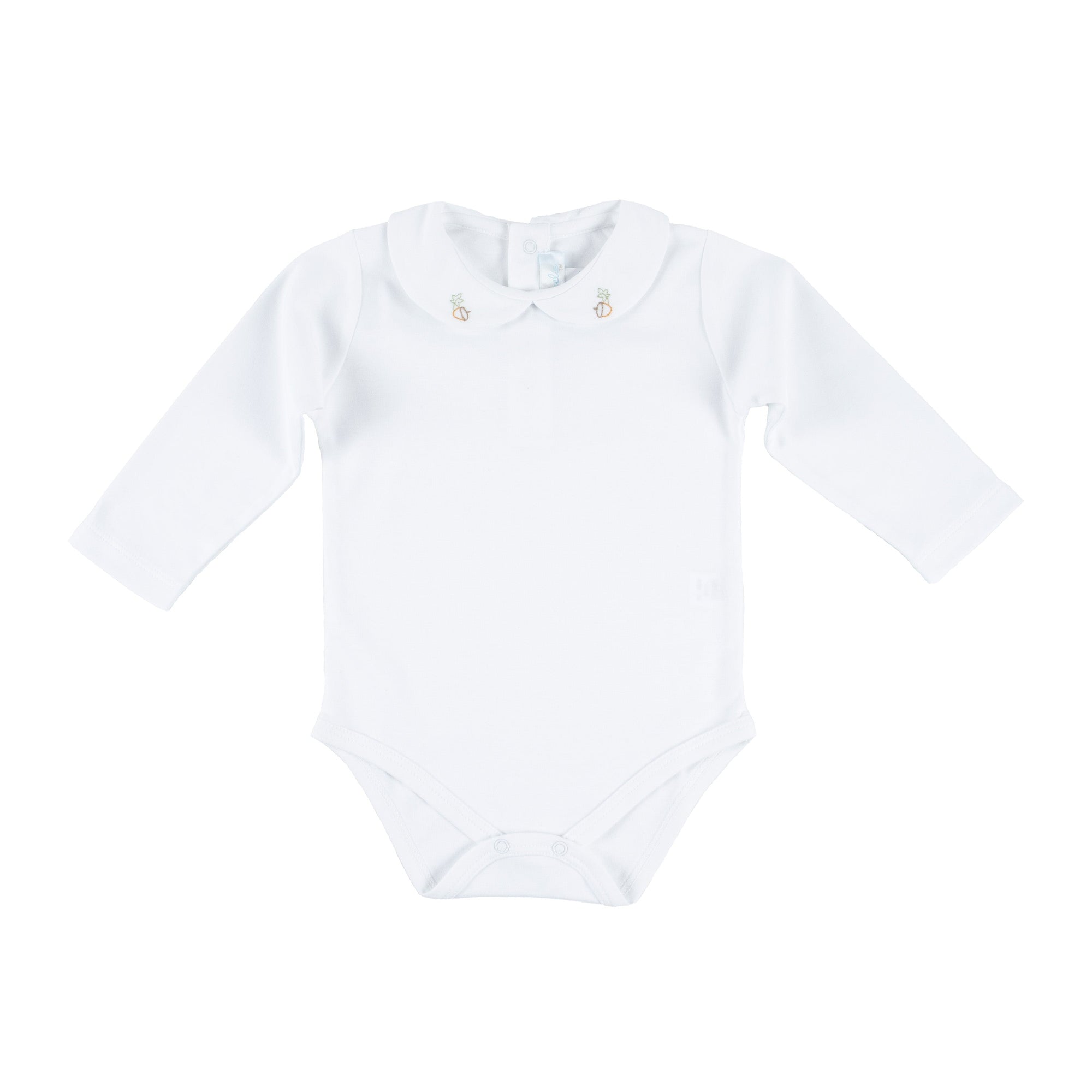 Baby Boy Acorn Pima Cotton Long Sleeve Onesie