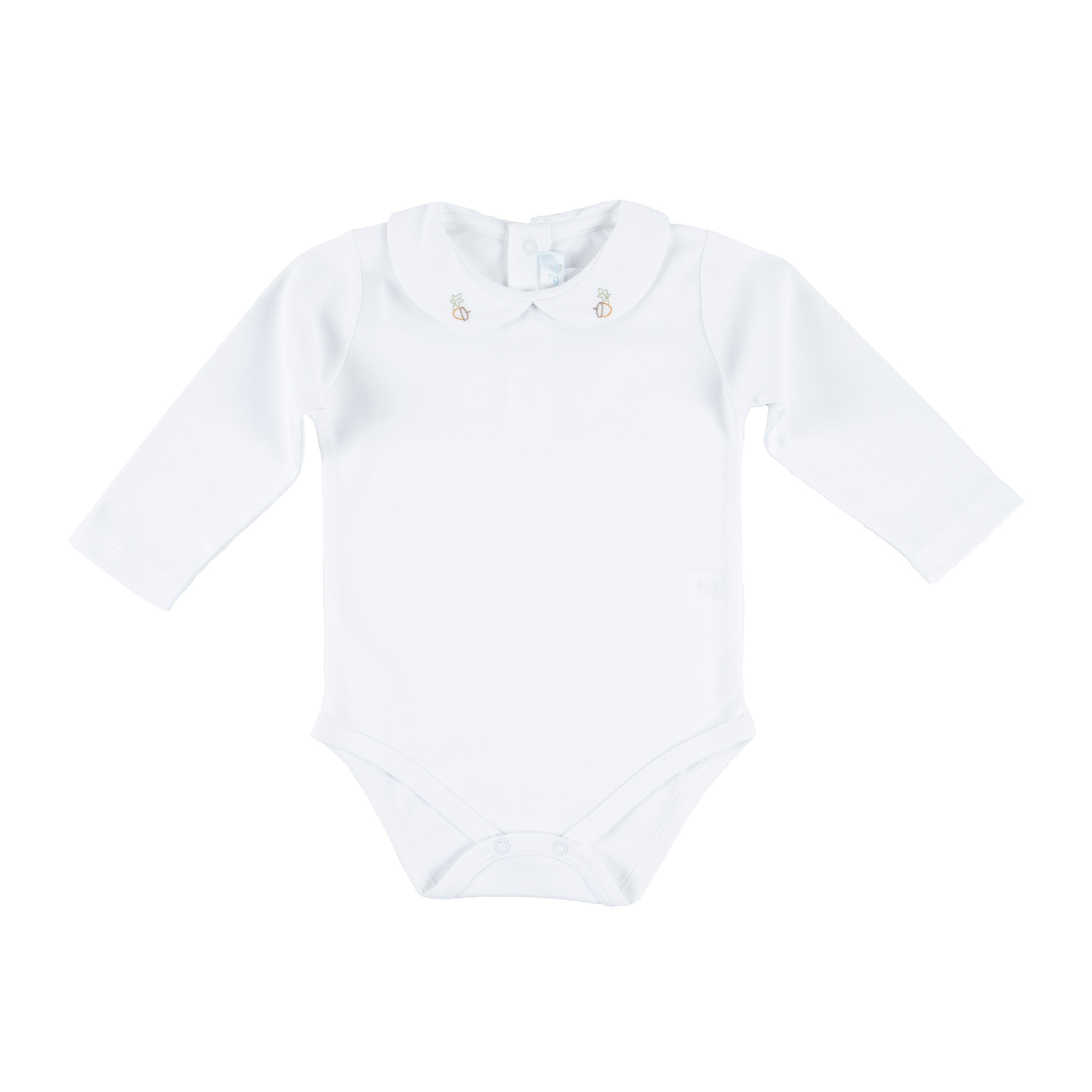 Baby Boy Acorn Pima Cotton Long Sleeve Onesie