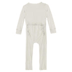 Muffin Ruffle Coverall with Zipper in Natural
