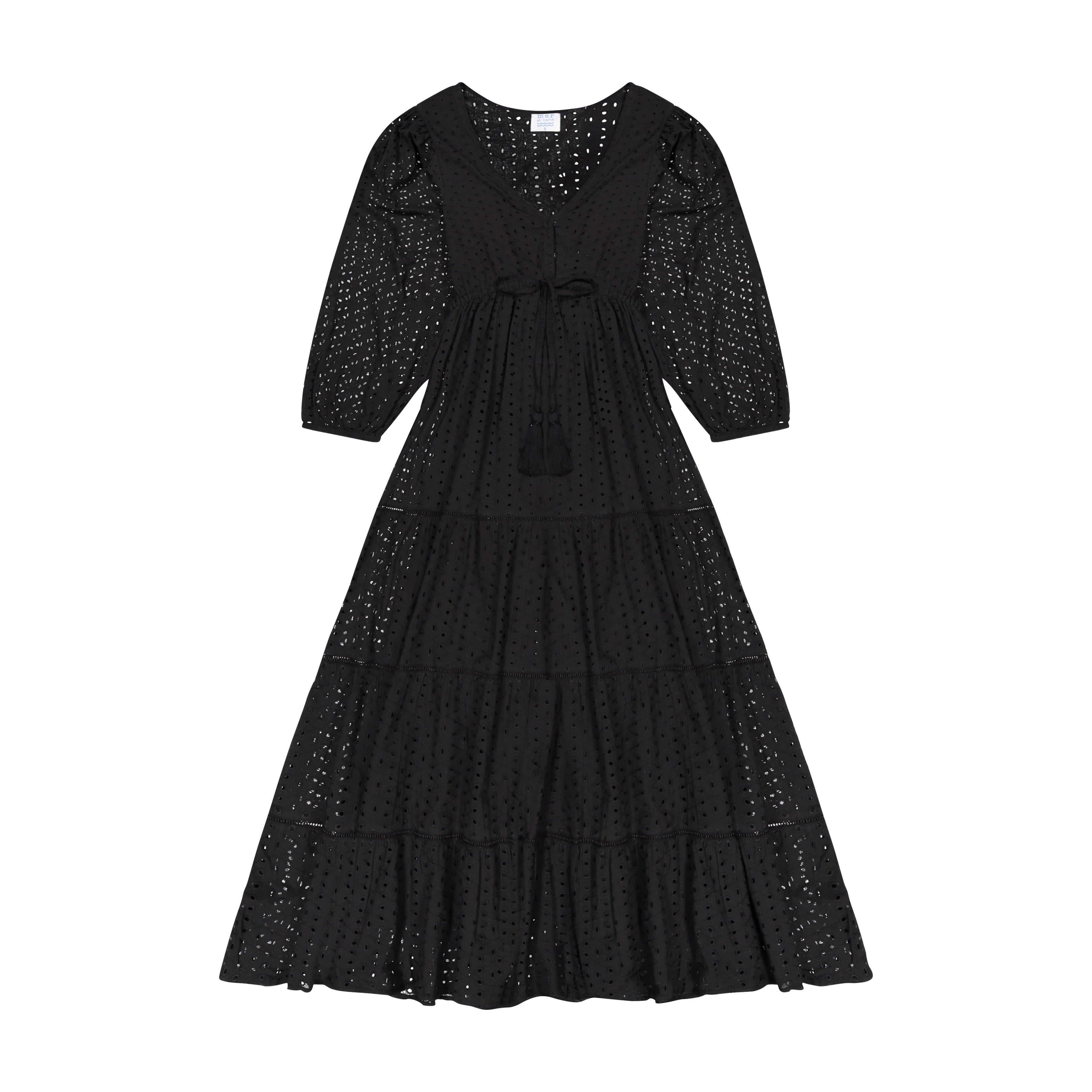 Odette Women's Maxi Dress Black Eyelet