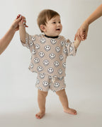 Electric Drippy Smiley Shorts Set