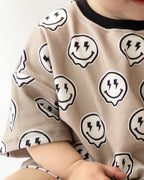 Electric Drippy Smiley Shorts Set