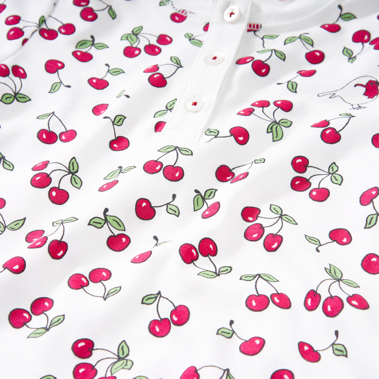 Cherries Onesie +Hat Baby Footie Pajama Set