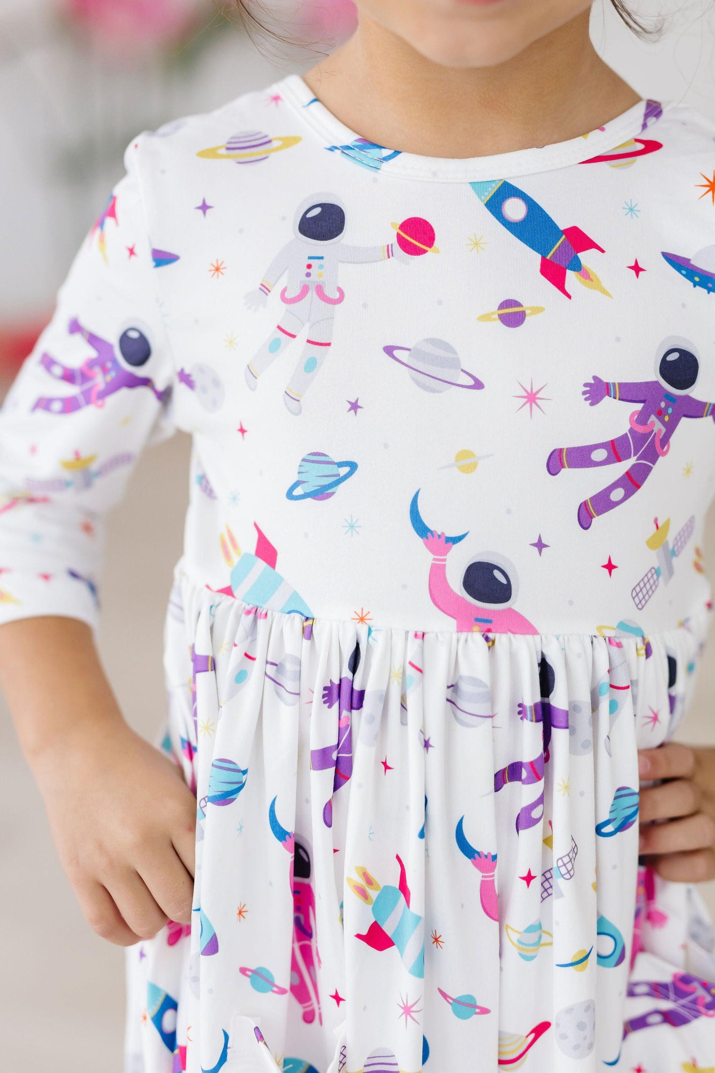 SALE Out of this World 3/4 Sleeve Pocket Twirl Dress