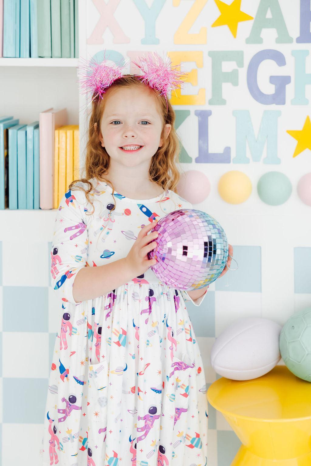 SALE Out of this World 3/4 Sleeve Pocket Twirl Dress
