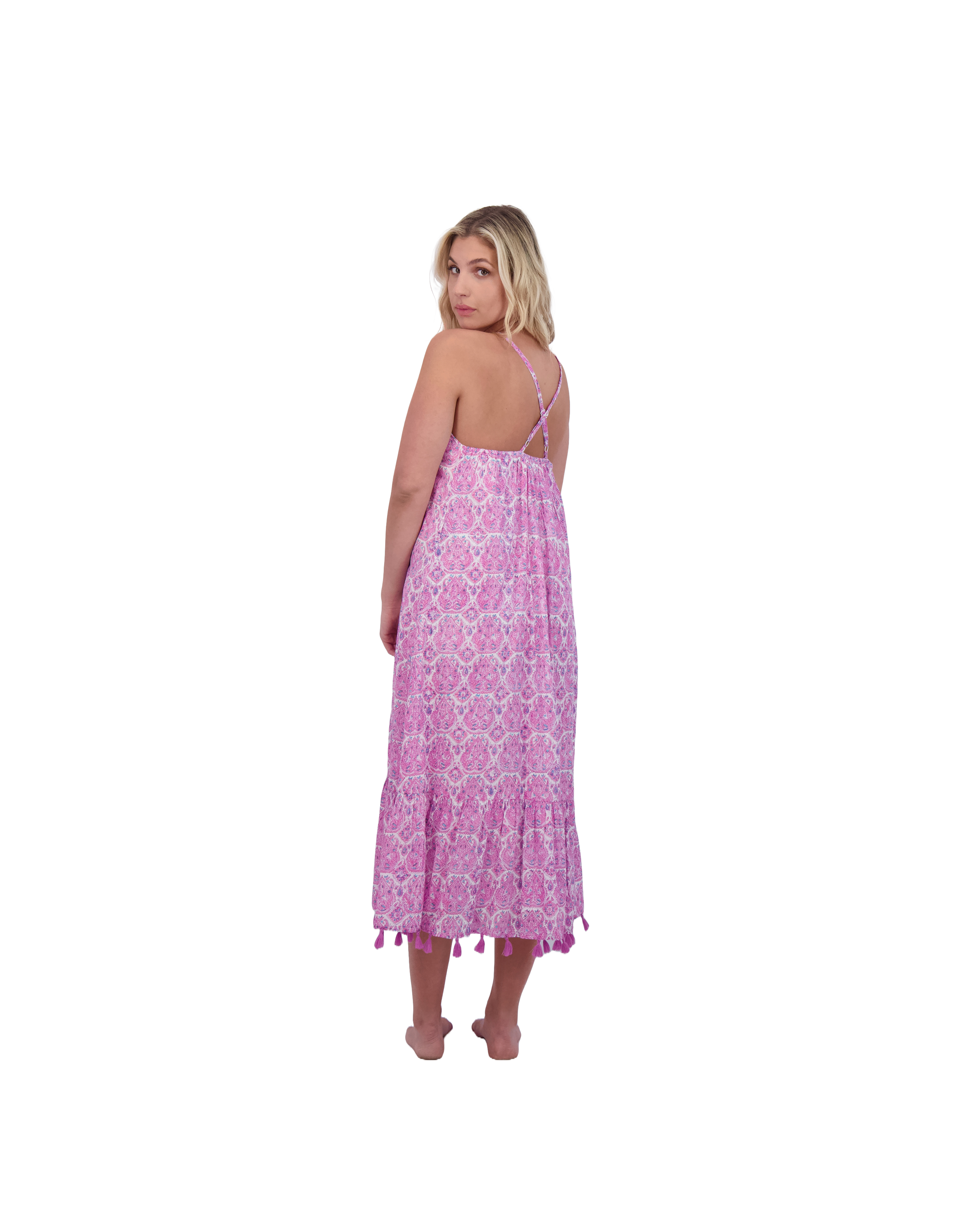 Chantal Women's Sundress Pink Paisley
