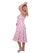 Giselle Women's Maxi Dress White Pink Ikat