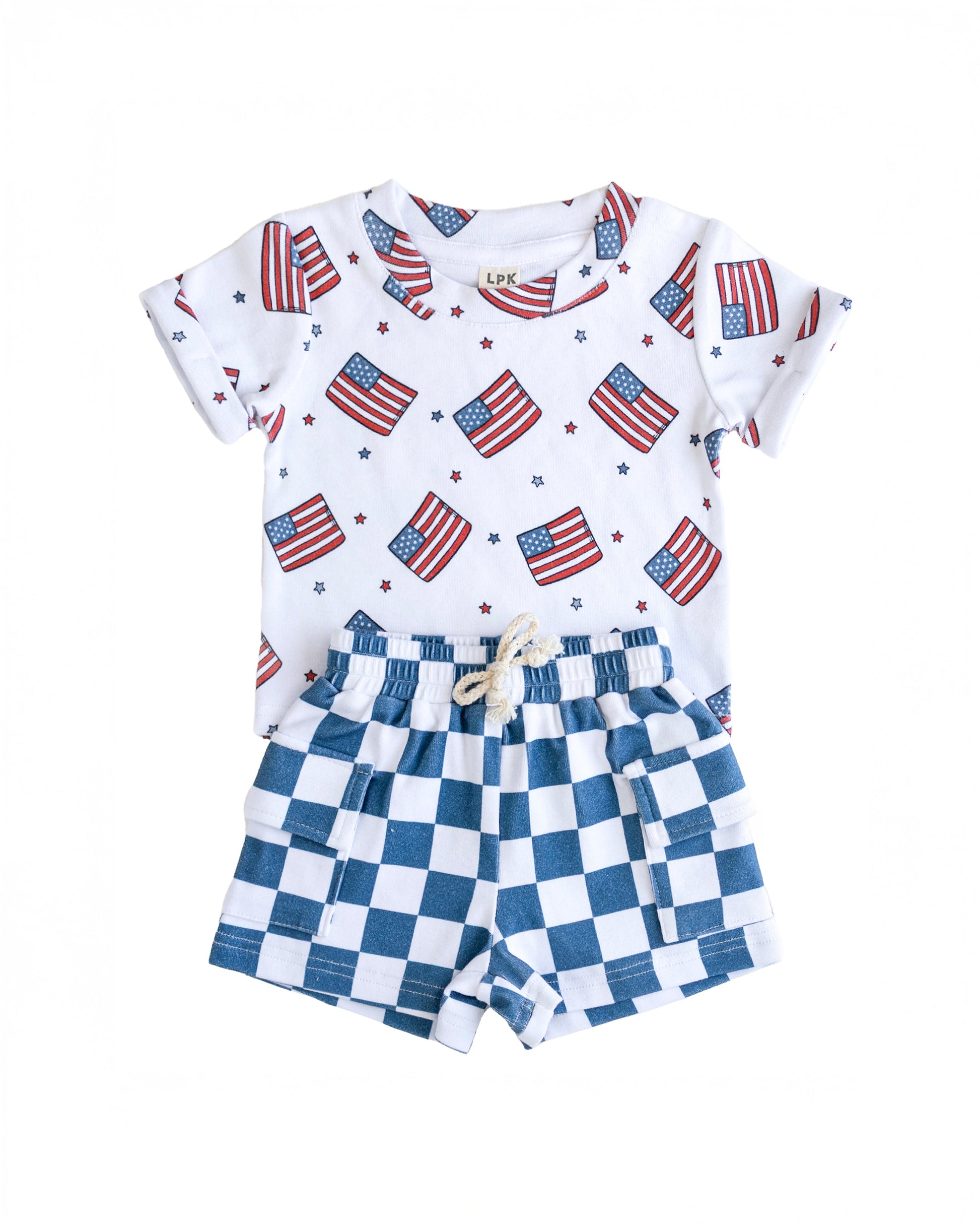 Boy Patriotic Vibes Cargo Shorts Set