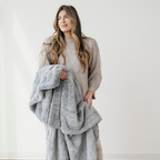 Patterned Faux Fur Throw Blanket