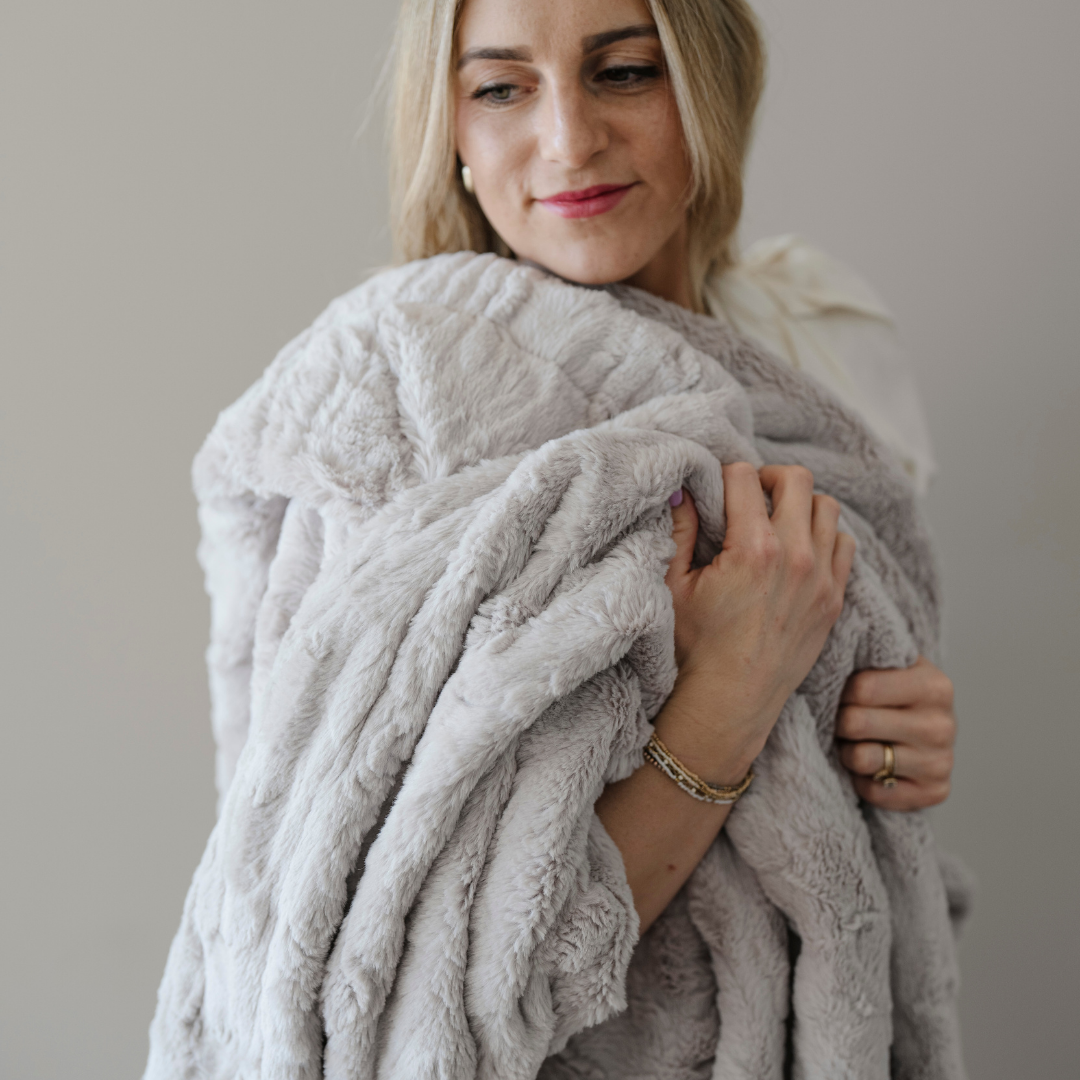 Patterned Faux Fur Throw Blanket