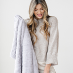 Patterned Faux Fur Throw Blanket