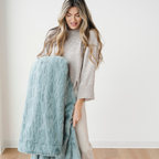 Patterned Faux Fur Throw Blanket