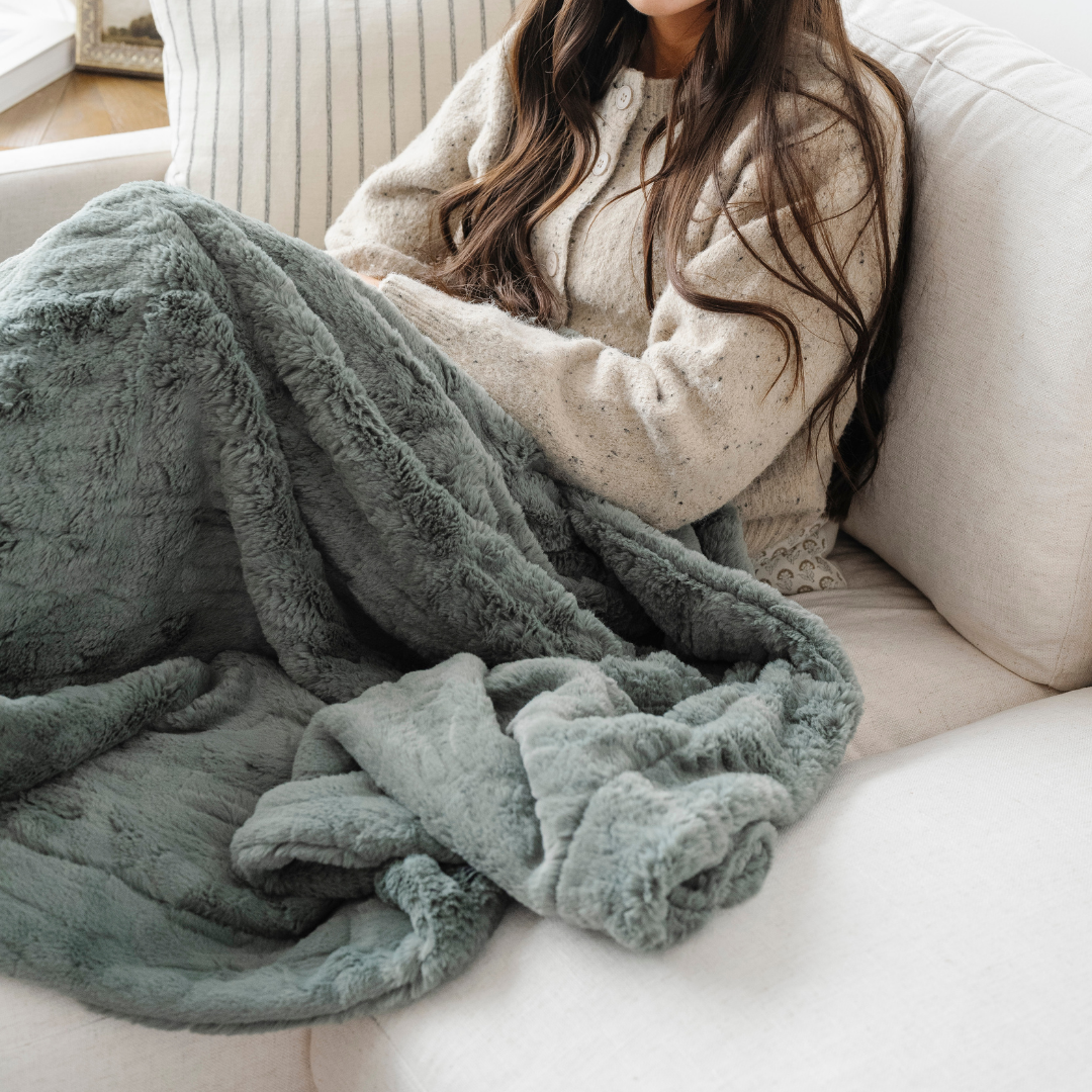 Patterned Faux Fur Throw Blanket
