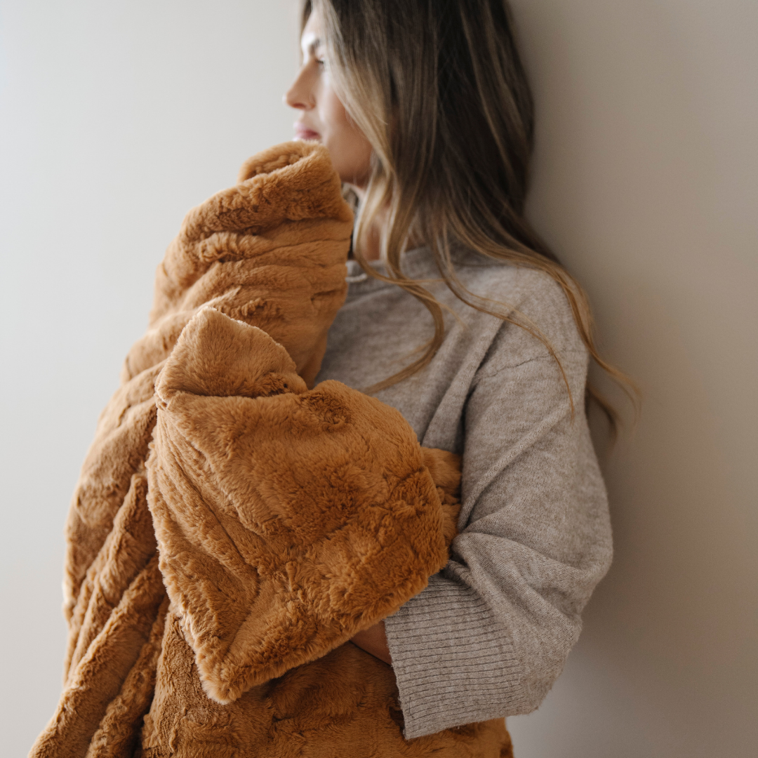 Patterned Faux Fur Throw Blanket