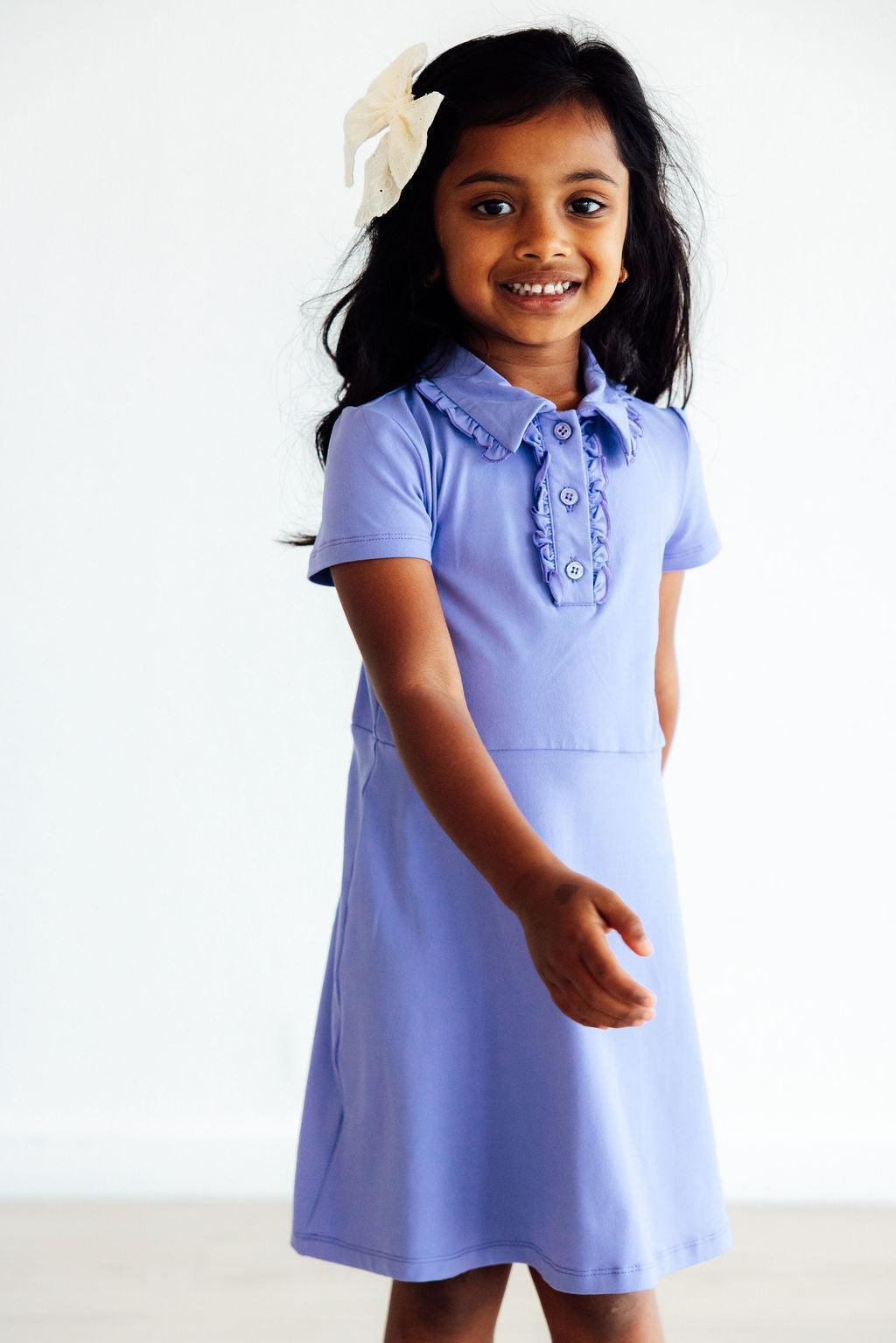 Periwinkle Short Sleeve Polo Dress