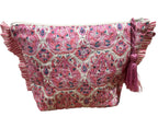 La Plage Ruffle Pouch Pink Paisley