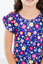 Girls Pick a Posy Flutter Sleeve Leotard