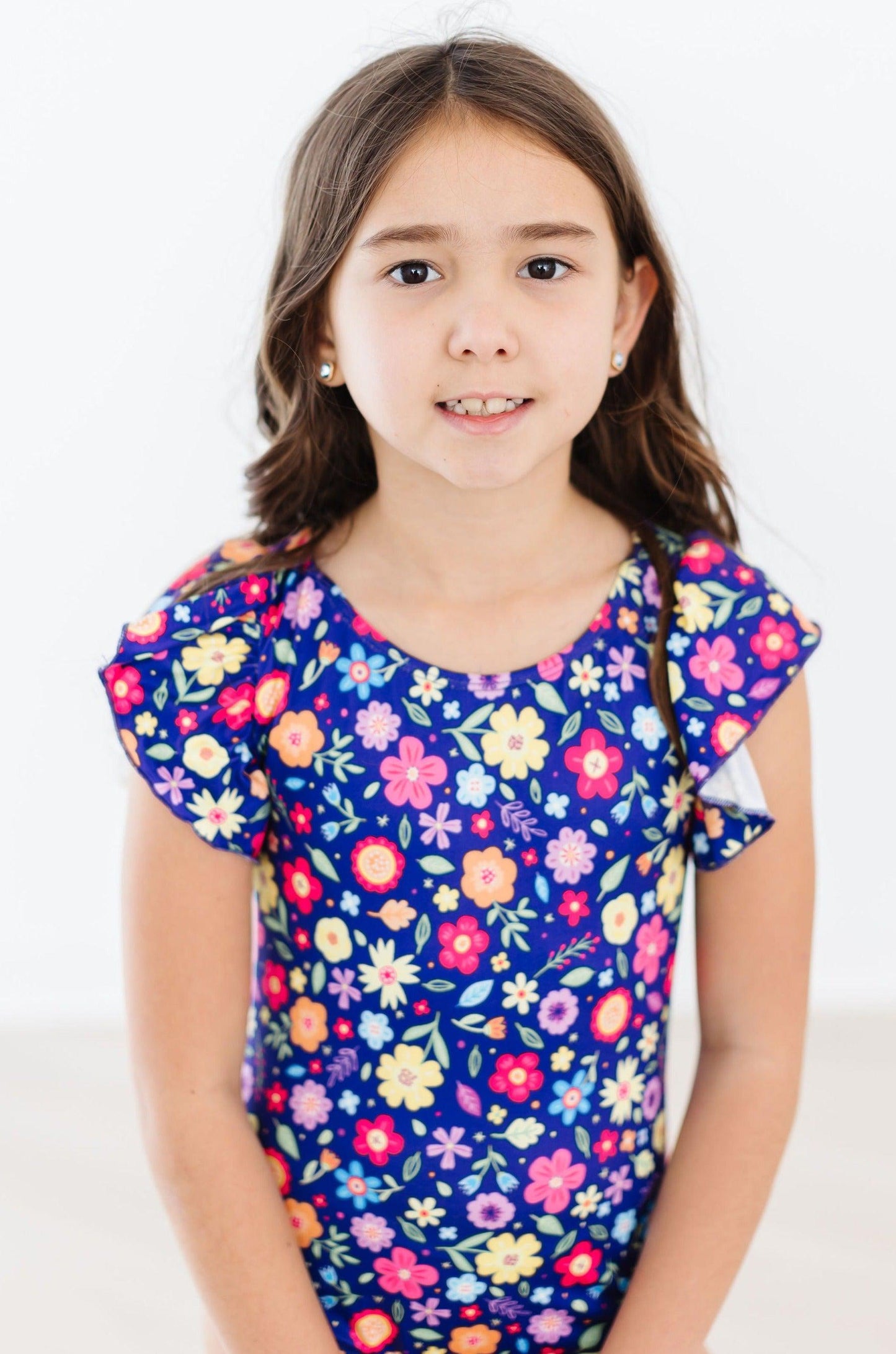 Girls Pick a Posy Flutter Sleeve Leotard