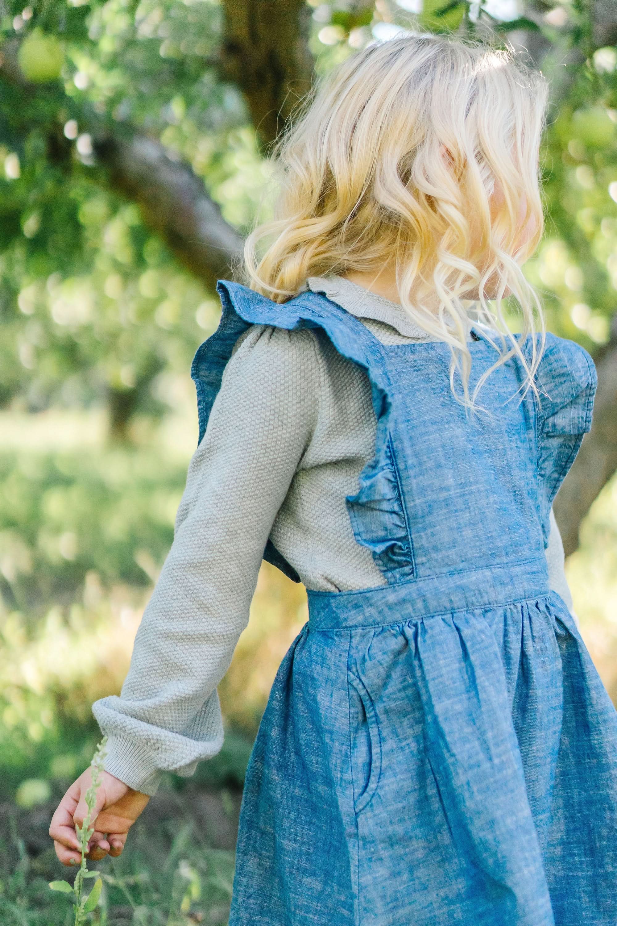 Organic Chambray Ruffle Jumper