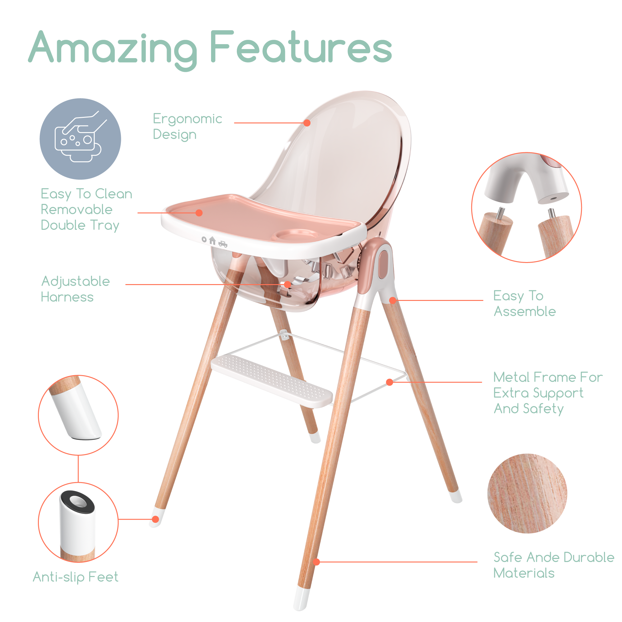 Children of Design 6-in-1 Convertible High Chair