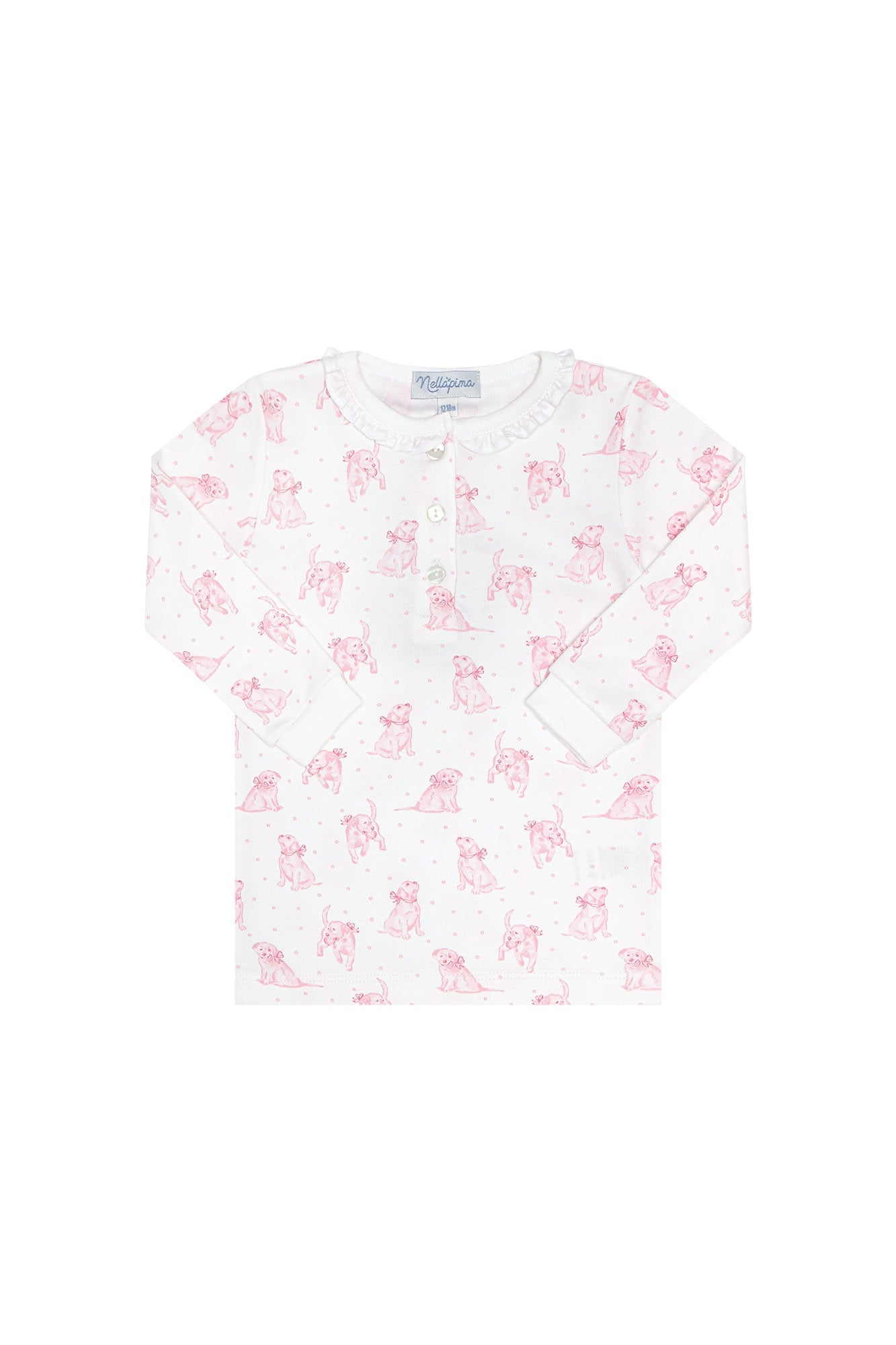 Pink Puppy Love Print Pajamas