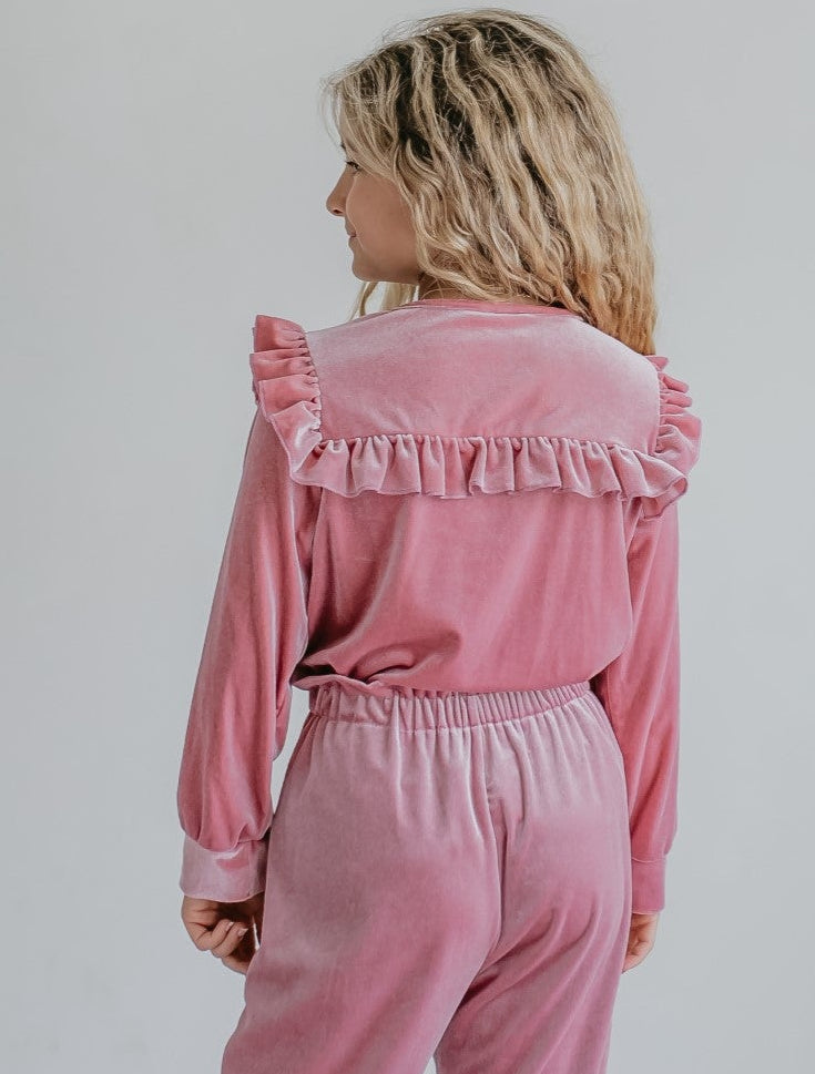 Pink Velvet Pant Set