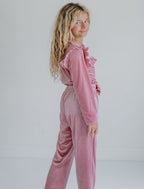 Pink Velvet Pant Set